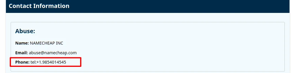 Domain Register Phone